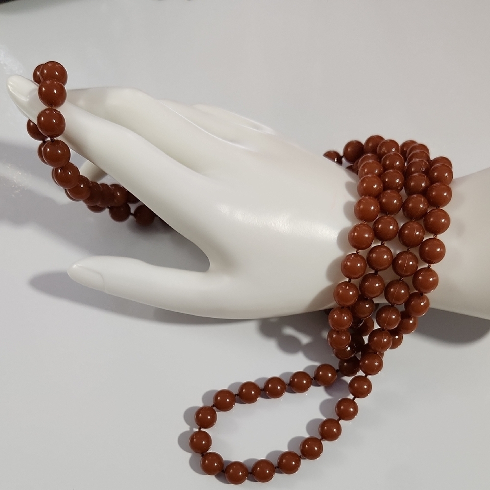 Rustic Brown Beaded Necklace with Natural Charm